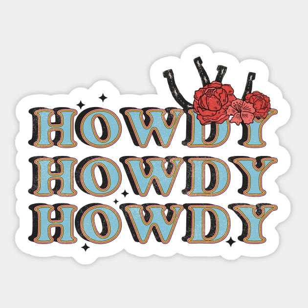 Vintage Howdy Rodeo Western Country Floral Design Sticker by The WYLD Tribe